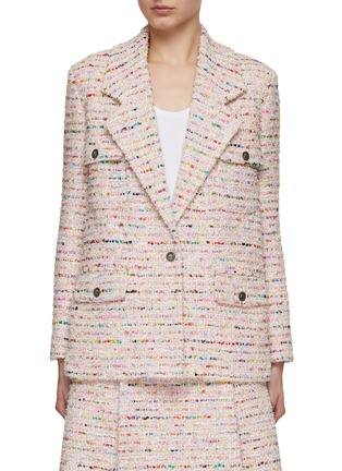 Main View - Click To Enlarge - SOONIL - Single Breasted Confetti Tweed Blazer