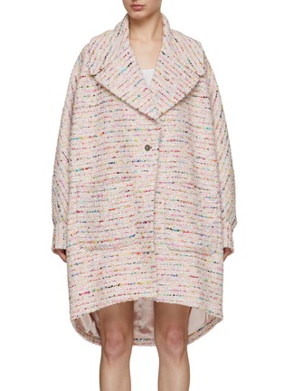 Main View - Click To Enlarge - SOONIL - Single Breasted Confetti Tweed Cocoon Coat