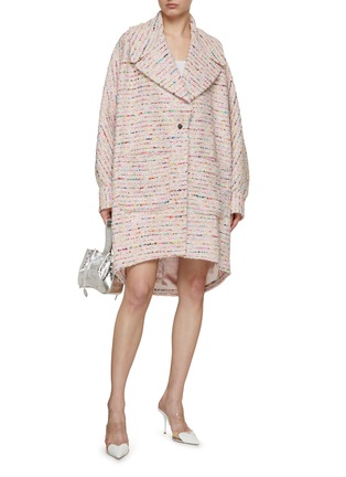 Figure View - Click To Enlarge - SOONIL - Single Breasted Confetti Tweed Cocoon Coat