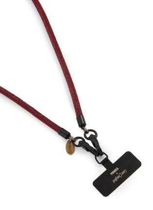 Detail View - Click To Enlarge - VENNA - Crystal Embellished Phone Strap — Ruby