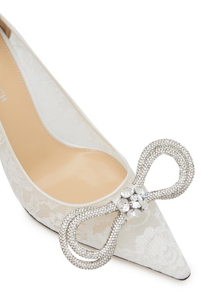 Detail View - Click To Enlarge - MACH & MACH - 95 Double Bow Lace Pumps