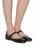 Figure View - Click To Enlarge - MACH & MACH - Audrey Leather Mary Jane Ballerina Flats