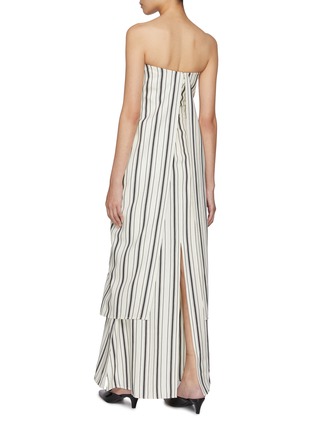 Back View - Click To Enlarge - EENK - Off Shoulder Stripe Dress