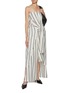 Figure View - Click To Enlarge - EENK - Off Shoulder Stripe Dress