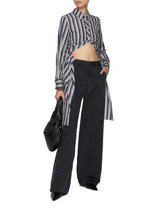 Figure View - Click To Enlarge - EENK - Striped Cotton Long Shirt