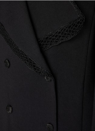  - EENK - Lace Trim Exaggerated Collar Long Coat