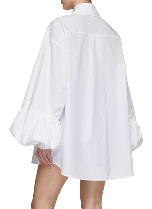 Back View - Click To Enlarge - KIMHĒKIM - Puff Sleeve Oversized Cotton Shirt
