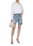 Figure View - Click To Enlarge - KIMHĒKIM - Embellished Distressed Shorts