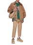 Figure View - Click To Enlarge - KOLOR BEACON - Double Collar Contrast Trim Bomber Jacket