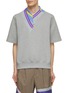 Main View - Click To Enlarge - KOLOR BEACON - V-Neck Double Ribbed Collar T-Shirt