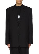 【送料&関税込】Balenciaga Embroidered Wool Blazer Boxy checked wool blazer in green - Balenciaga | Mytheresa