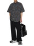 Figure View - Click To Enlarge - BALENCIAGA - All Over Stencil Logo Cotton Shirt