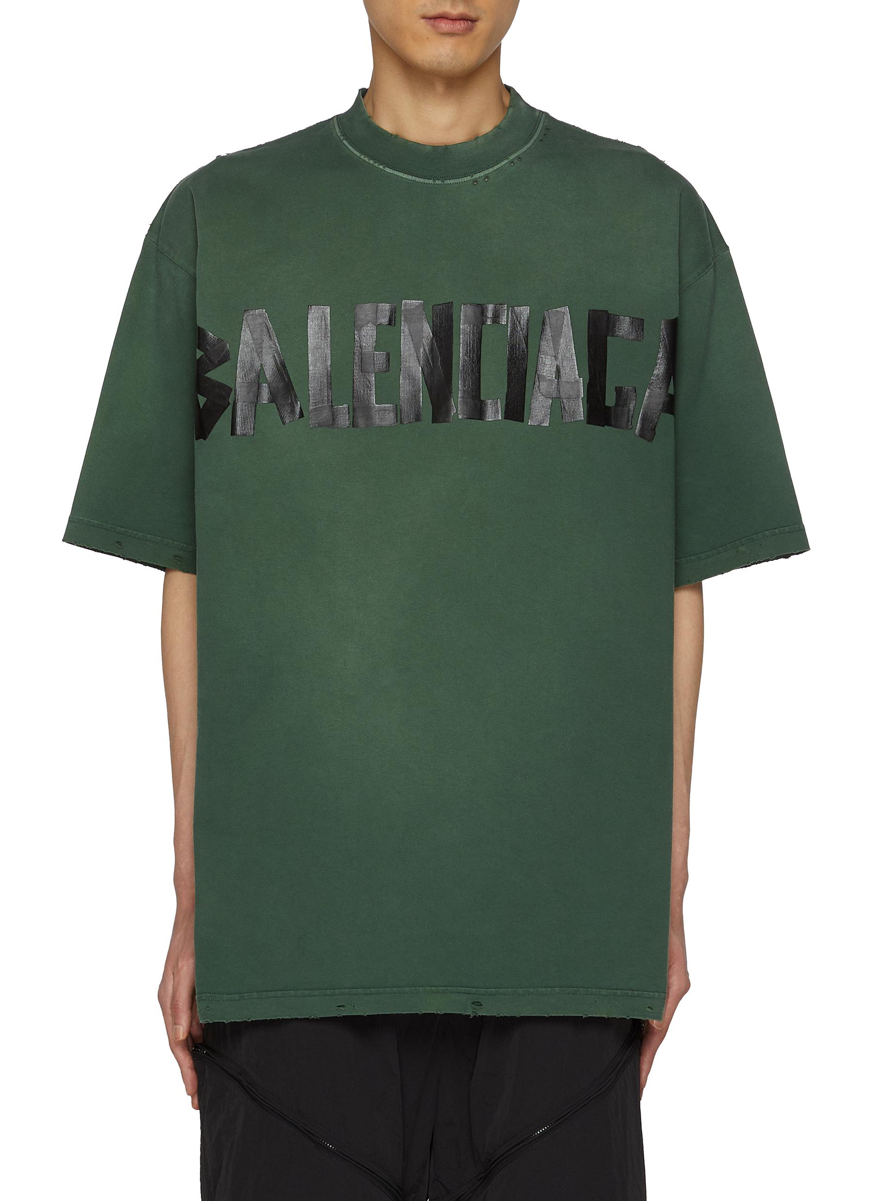 BALENCIAGA Gaffer Tape Logo Cotton T shirt Men Lane Crawford