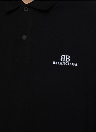  - BALENCIAGA - Oversized BB Logo Cotton Polo