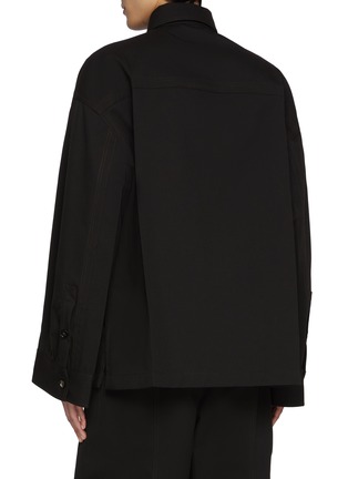 Back View - Click To Enlarge - BOTTEGA VENETA - Oversized Dry Mouline Wool Shirt Jacket with Large Pocket