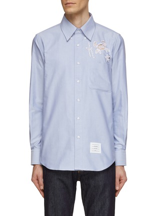 Main View - Click To Enlarge - THOM BROWNE  - Embroidered Cut Out Crab And Starfish Shirt