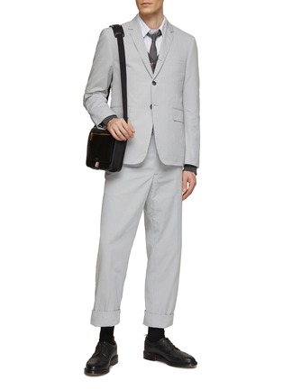 Figure View - Click To Enlarge - THOM BROWNE  - Seesucker Single Breasted Striped Blazer