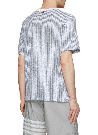 Back View - Click To Enlarge - THOM BROWNE  - University Striped Pocket T-Shirt