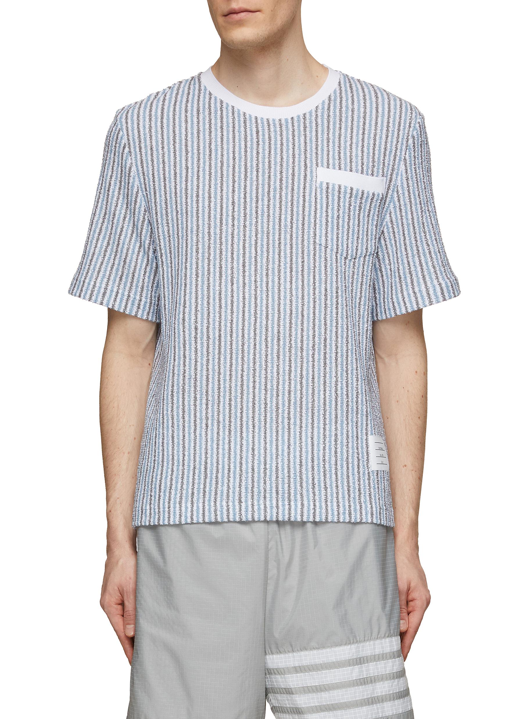 men's striped pocket tee shirts