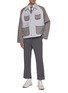 Figure View - Click To Enlarge - THOM BROWNE  - Colourblock Striped Cotton Field Jacket