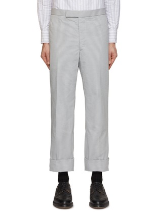 Thom Browne Backstrap side-stripe Cotton Trousers - Farfetch
