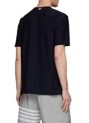 Back View - Click To Enlarge - THOM BROWNE  - Vertical Striped Cotton T-Shirt