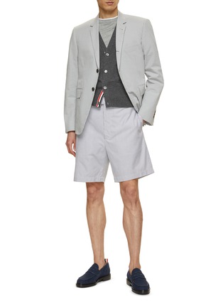 Figure View - Click To Enlarge - THOM BROWNE  - Striped Cotton Shorts