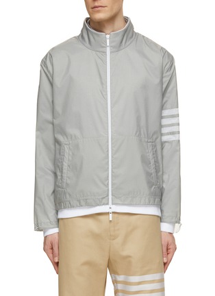Main View - Click To Enlarge - THOM BROWNE  - Ultralight 4 Bar Funnel Neck Ripstop Jacket