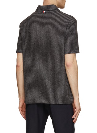 Back View - Click To Enlarge - THOM BROWNE  - University Striped Tweed Shirt