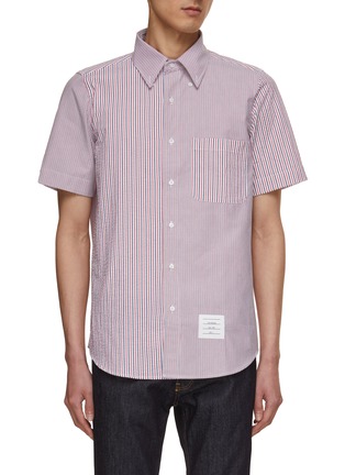 Main View - Click To Enlarge - THOM BROWNE  - Funmix Tricolour Striped Cotton Shirt