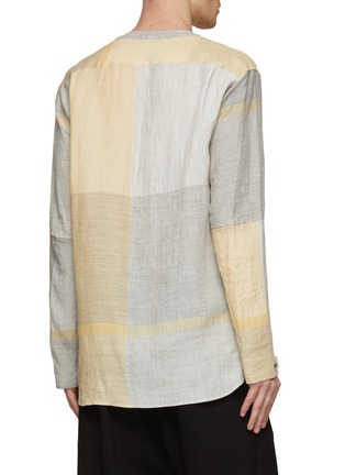 Back View - Click To Enlarge - THE VIRIDI-ANNE - Contrast Patchwork Linen Shirt