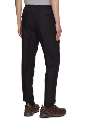 Back View - Click To Enlarge - COMME DES GARÇONS HOMME - Drawstring Elastic Waist Linen Pants