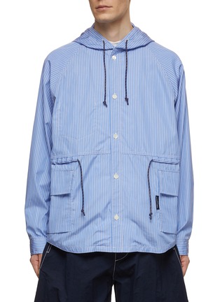 Main View - Click To Enlarge - COMME DES GARÇONS HOMME - Striped Hooded Cotton Jacket