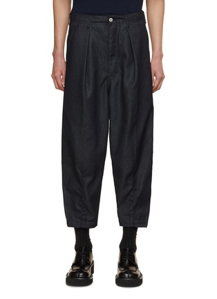 Main View - Click To Enlarge - COMME DES GARÇONS HOMME - Dark Wash Pleated Cropped Jeans