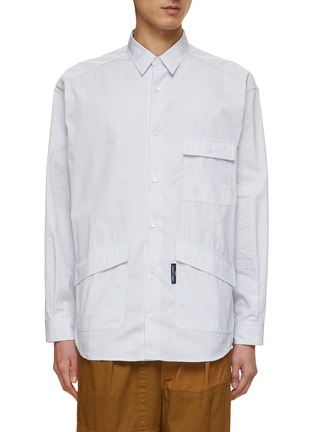 Main View - Click To Enlarge - COMME DES GARÇONS HOMME - Slanted Flap Pocket Striped Cotton Shirt