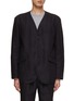 Main View - Click To Enlarge - COMME DES GARÇONS HOMME - Collarless Single Breasted Linen Blazer