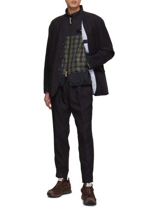Figure View - Click To Enlarge - COMME DES GARÇONS HOMME - Collarless Single Breasted Linen Blazer