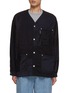 Main View - Click To Enlarge - COMME DES GARÇONS HOMME - Multi Fabric Patchwork Collarless Jacket