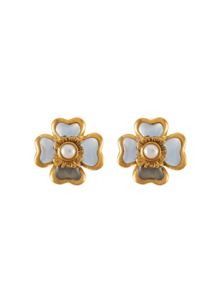 Main View - Click To Enlarge - GOOSSENS - 24k Gold Plated Clover Earrings