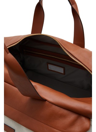 Detail View - Click To Enlarge - BRUNELLO CUCINELLI - Mix Leather Duffle Bag