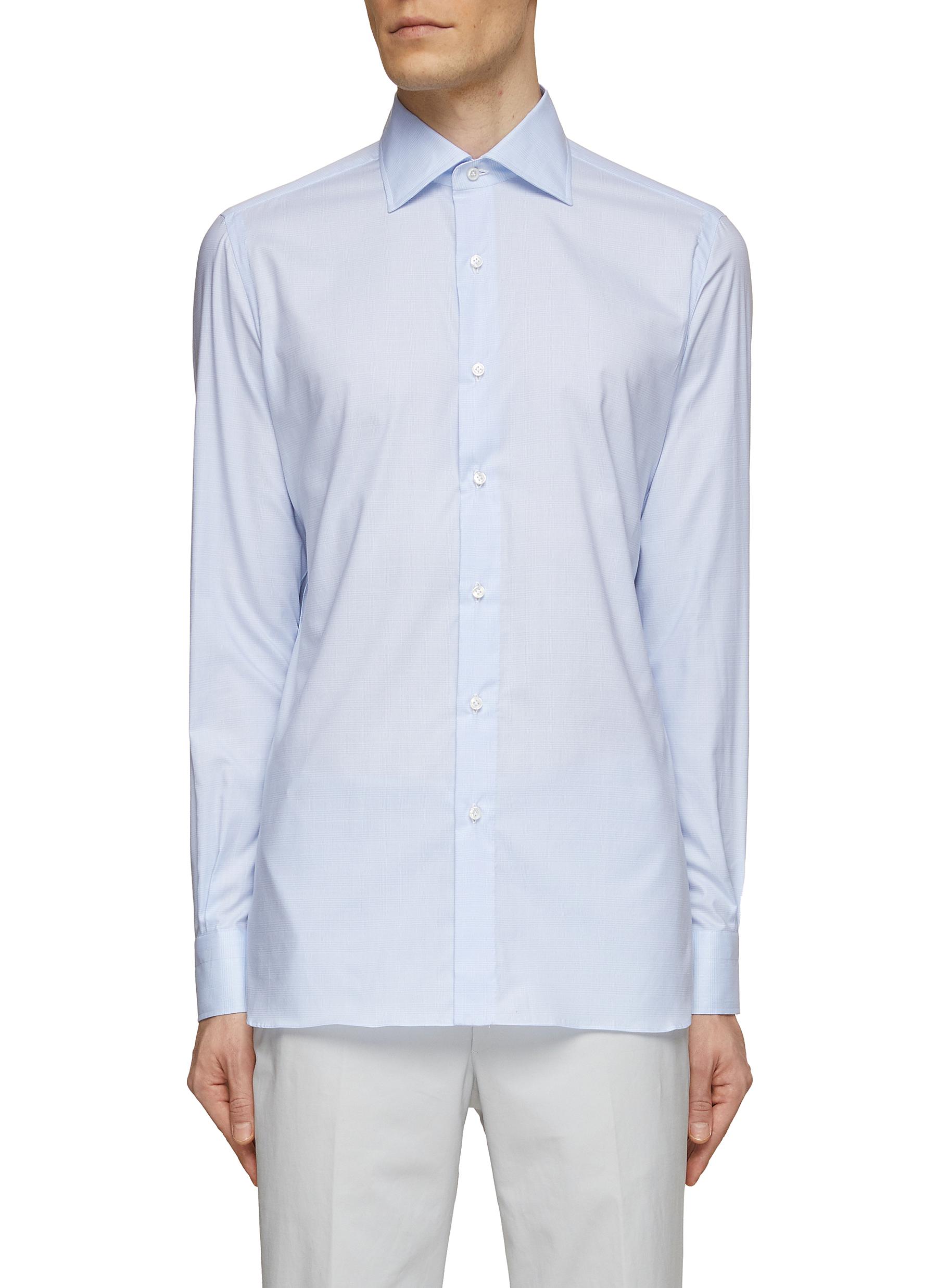 LUIGI BORRELLI - NAPOLI Spread Collar Cotton Shirt