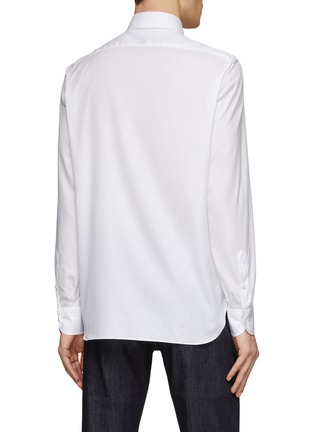 Back View - Click To Enlarge - LUIGI BORRELLI - NAPOLI - Spread Collar Cotton Twill Shirt