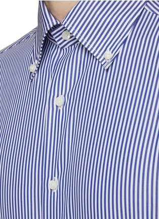  - LUIGI BORRELLI - NAPOLI - Button Down Collar Striped Cotton Shirt