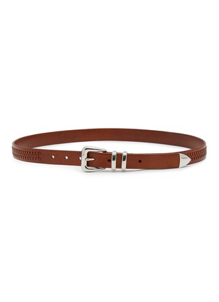 Main View - Click To Enlarge - BRUNELLO CUCINELLI - Woven Motif Leather Belt