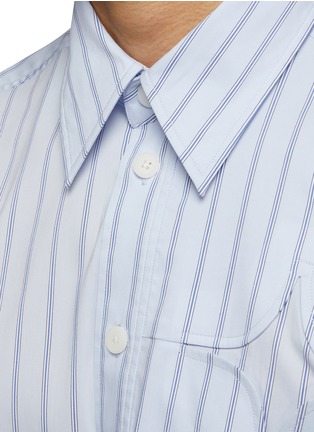  - STAFFONLY - Striped Star Pocket Tie Motif Shirt