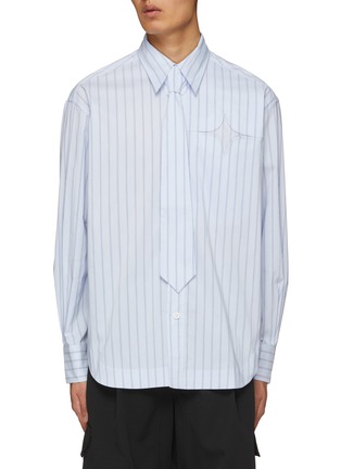 Main View - Click To Enlarge - STAFFONLY - Striped Star Pocket Tie Motif Shirt