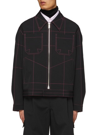 Main View - Click To Enlarge - STAFFONLY - Contrasting Stitched Jacket