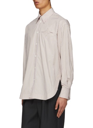 Detail View - Click To Enlarge - STAFFONLY - Striped Star Pocket Tie Motif Cotton Shirt