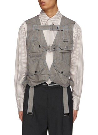 Main View - Click To Enlarge - STAFFONLY - Grey Plaid Workvest