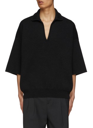Main View - Click To Enlarge - FEAR OF GOD - Quarter Sleeve V-Neck Polo Sweater